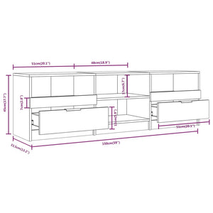 Schwarzer TV-Schrank 150 cm