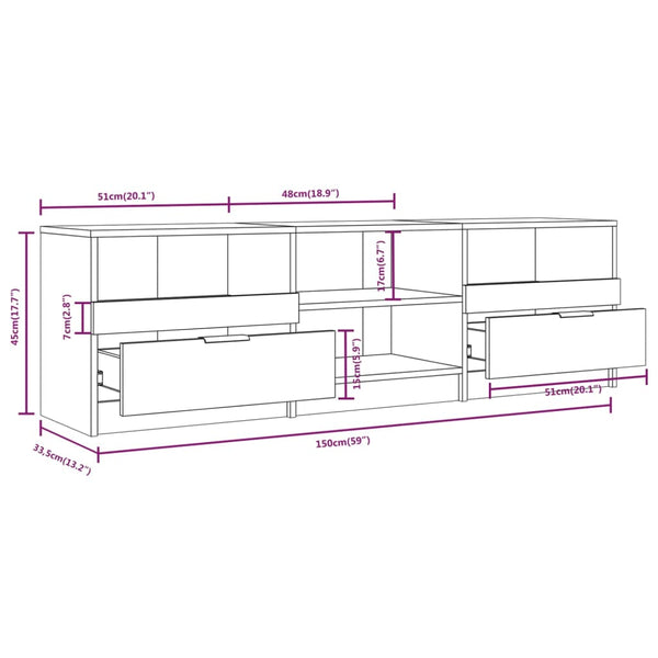 TV-Schrank Sonoma Eiche 150 cm