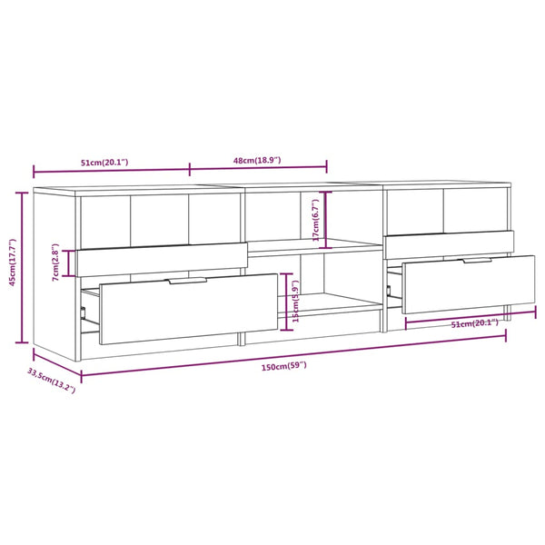 TV-Schrank Betongrau 150 cm