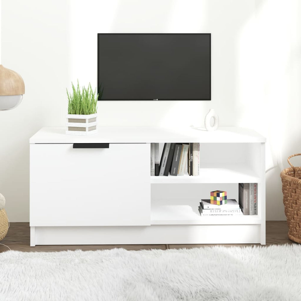 vidaXL Meuble TV Blanc 80x35x36,5 cm Aggloméré