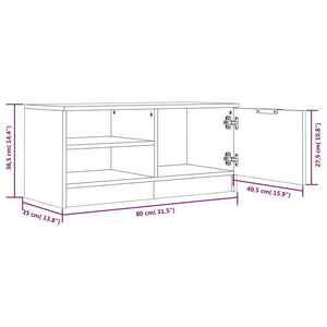 TV-Schränke Weiß Holz 80cm, 2er Set