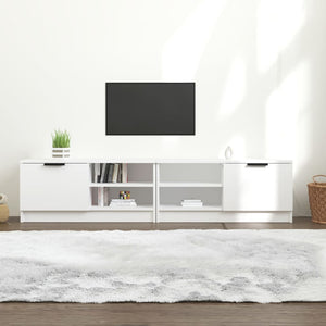 TV-Schränke Weiß Holz 80cm, 2er Set