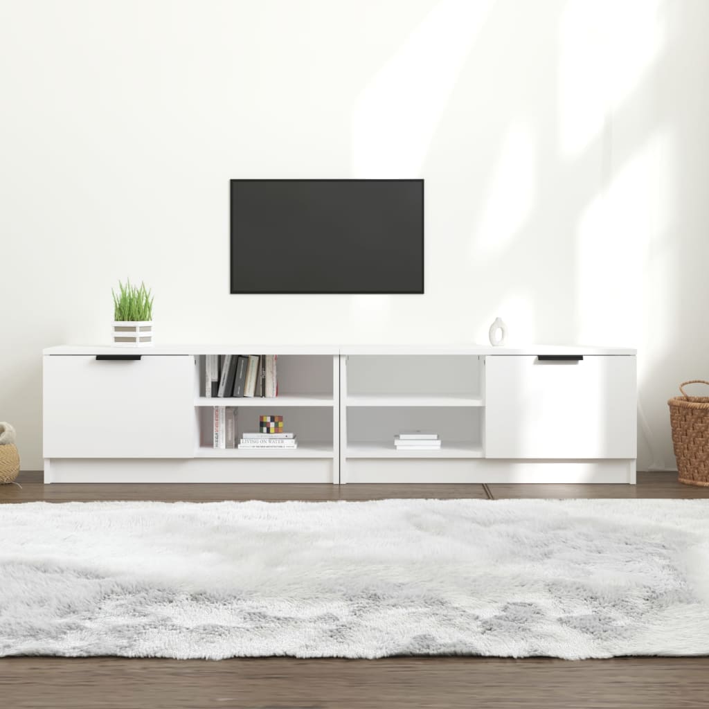TV-Schränke Weiß Holz 80cm, 2er Set