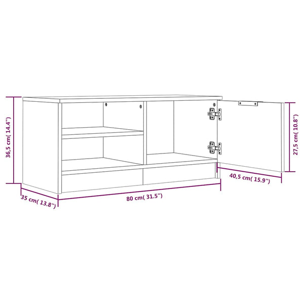 Schwarzer TV-Schrank 80 cm