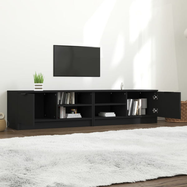 TV-Schränke Schwarz, 2er Set, 80 cm