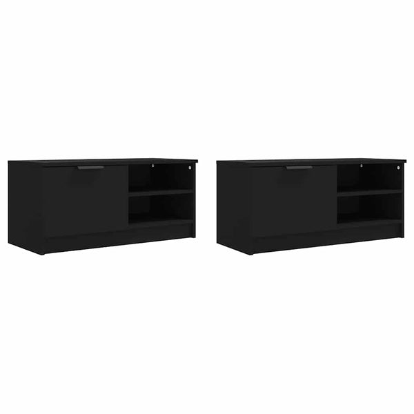 TV-Schränke Schwarz, 2er Set, 80 cm