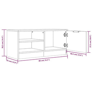 TV-Schränke Schwarz, 2er Set, 80 cm
