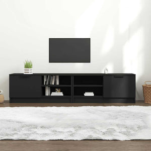 TV-Schränke Schwarz, 2er Set, 80 cm