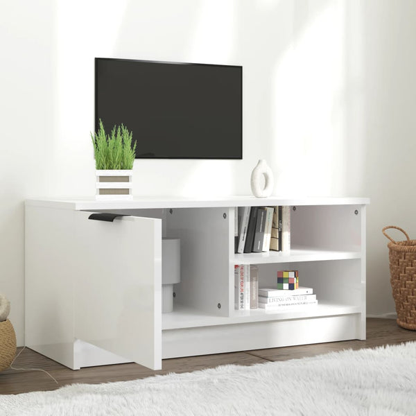 TV-Schrank Hochglanz Weiß 80 cm