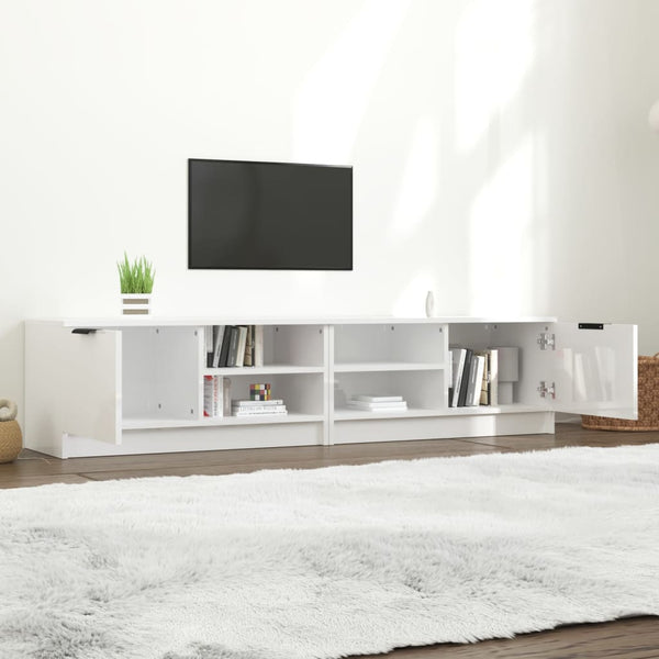 TV-Schränke Hochglanz Weiß, 2er Set