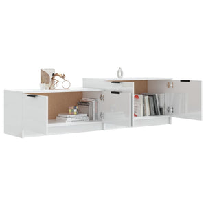 TV-Schrank Hochglanz Weiß 158,5 cm