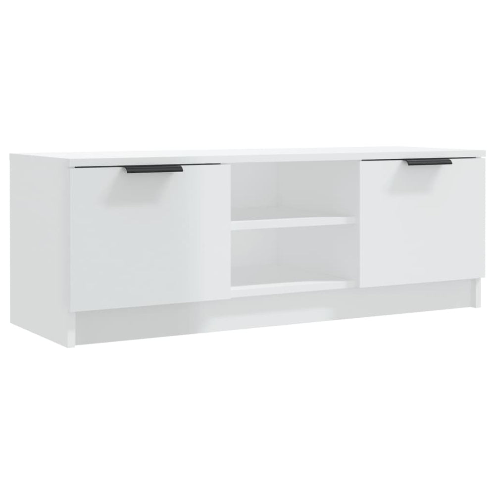 Meuble TV vidaXL blanc brillant 102x35x36,5 cm aggloméré