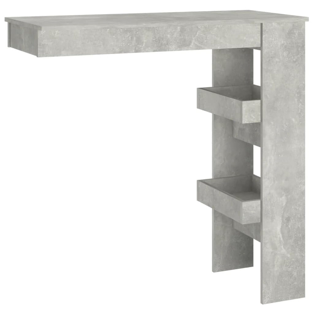 Betongrauer Wand-Bartisch, 102 cm