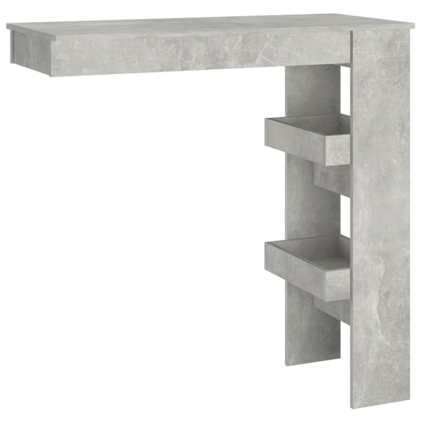 Betongrauer Wand-Bartisch, 102 cm