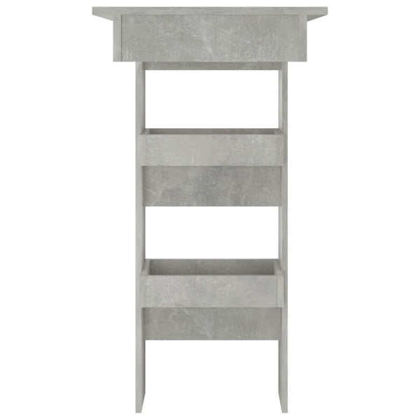 Betongrauer Wand-Bartisch, 102 cm