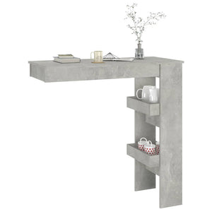 Betongrauer Wand-Bartisch, 102 cm