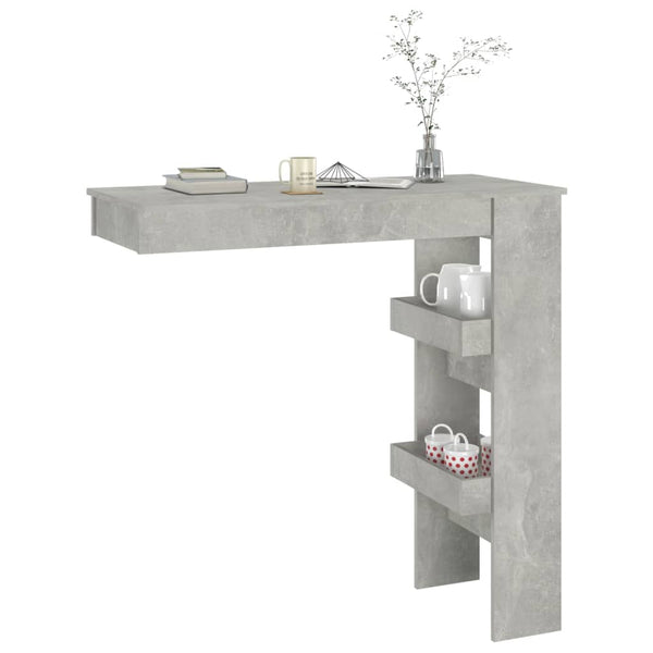 Betongrauer Wand-Bartisch, 102 cm
