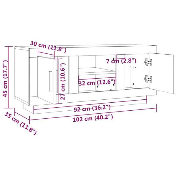 Weißer TV-Schrank 102 cm