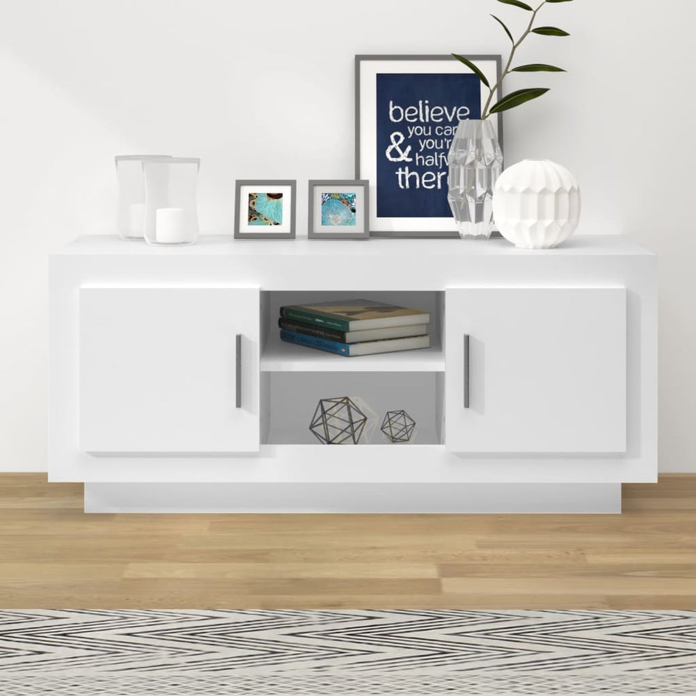 vidaXL Meuble TV blanc 102 x 35 x 45 cm Bois d'ingénierie