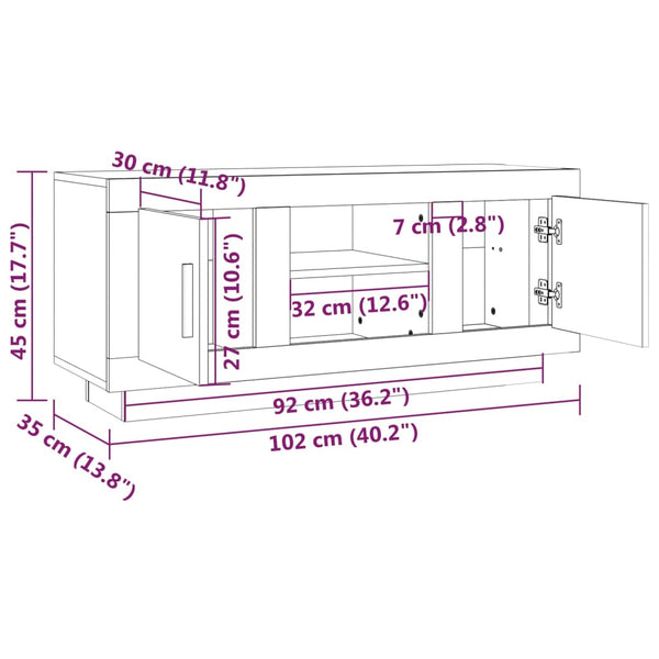 TV-Schrank Betongrau 102 cm