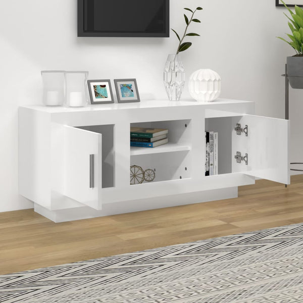 TV-Schrank Hochglanz Weiß 102 cm