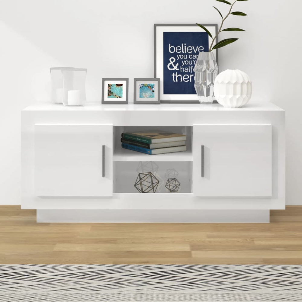 TV-Schrank Hochglanz Weiß 102 cm