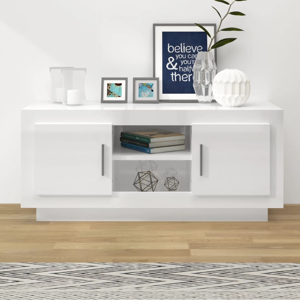 TV-Schrank Hochglanz Weiß 102 cm