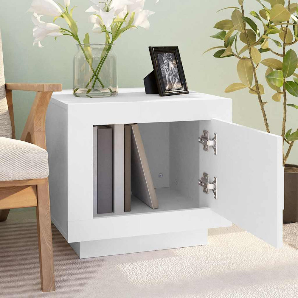 vidaXL Table basse blanche 51x50x45 cm en bois d'ingénierie