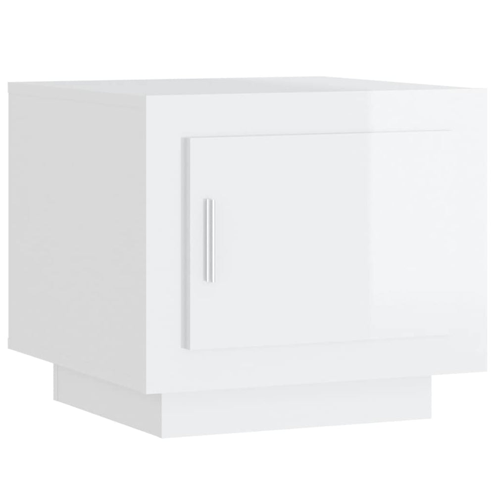 vidaXL Table basse blanc brillant 51x50x45 cm Aggloméré