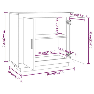Weißes Sideboard 80 cm Holzwerkstoff