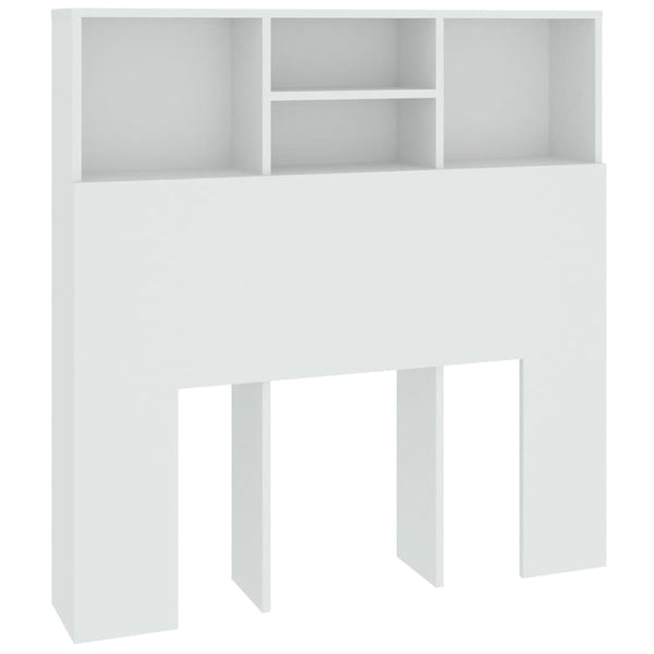 Bett Kopfteil mit Ablagen, Weiß, 100 cm