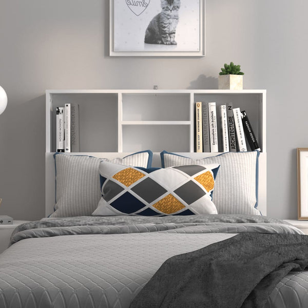 Bett Kopfteil mit Ablagen, Weiß, 100 cm