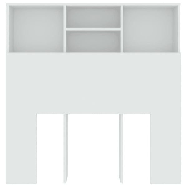 Bett Kopfteil mit Ablagen, Weiß, 100 cm