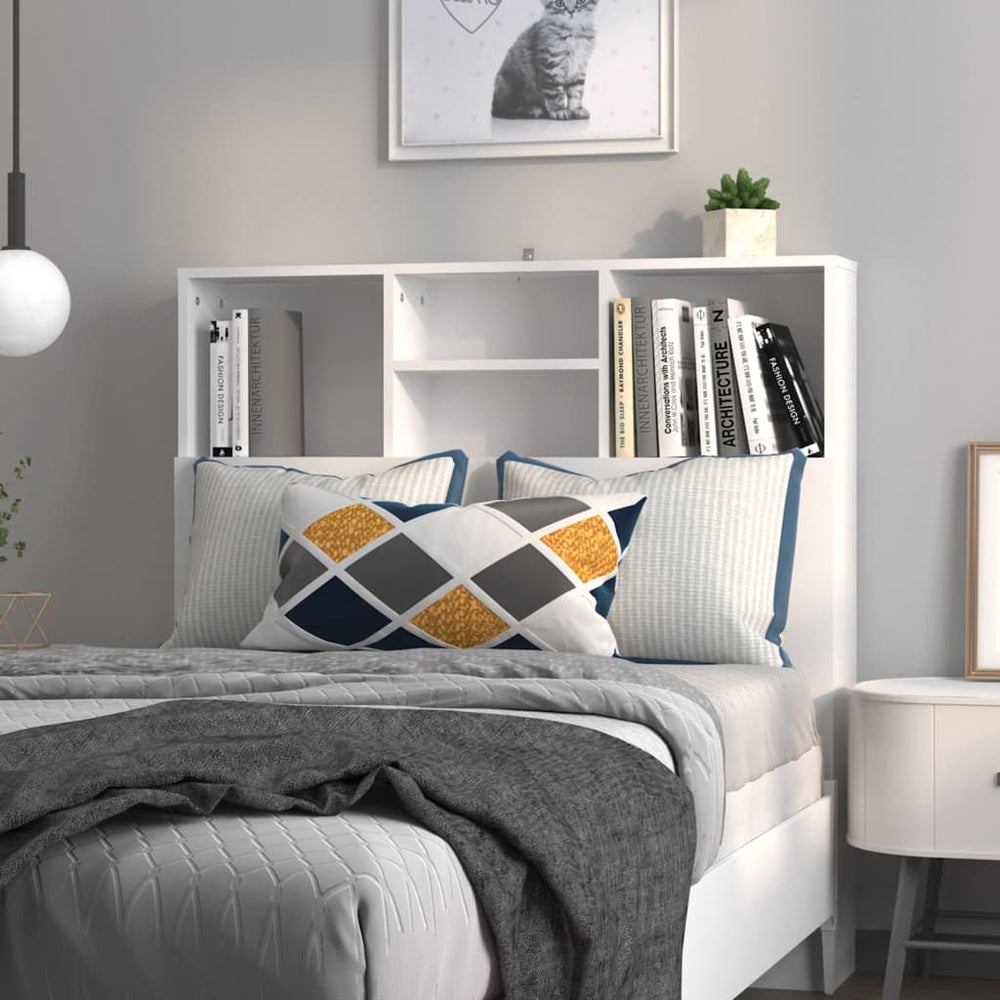 Bett Kopfteil mit Ablagen, Weiß, 100 cm