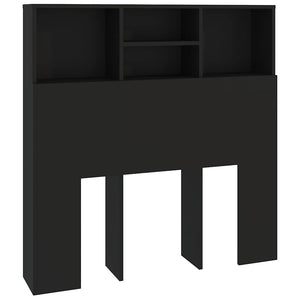 vidaXL Tête de lit avec étagères Noir 100x19x103,5 cm