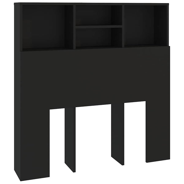 vidaXL Tête de lit avec étagères Noir 100x19x103,5 cm