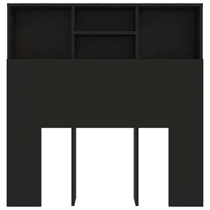 vidaXL Tête de lit avec étagères Noir 100x19x103,5 cm