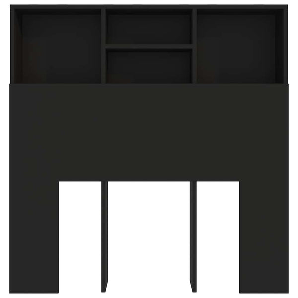 vidaXL Tête de lit avec étagères Noir 100x19x103,5 cm
