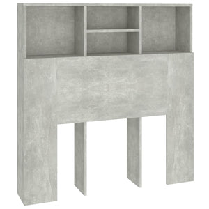 Bett Kopfteil mit Ablagen Betongrau 100 cm