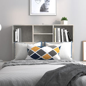 Bett Kopfteil mit Ablagen Betongrau 100 cm
