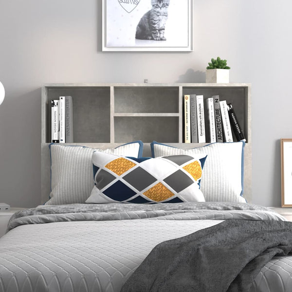 Bett Kopfteil mit Ablagen Betongrau 100 cm