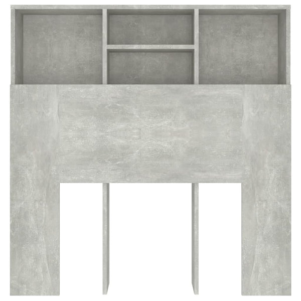 Bett Kopfteil mit Ablagen Betongrau 100 cm