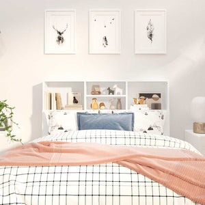 Bett Kopfteil Weiß mit Ablagen 120 cm