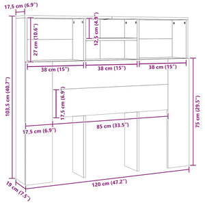Bett Kopfteil Weiß mit Ablagen 120 cm