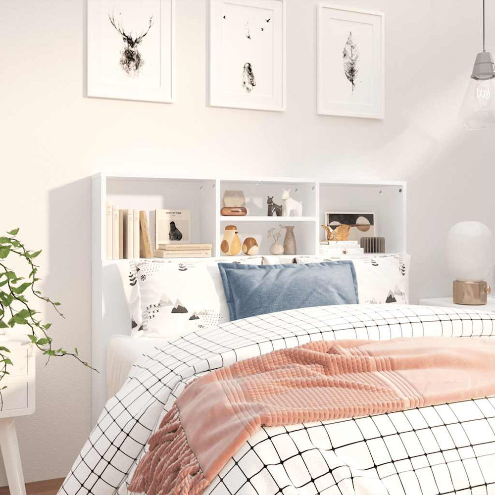 Bett Kopfteil Weiß mit Ablagen 120 cm
