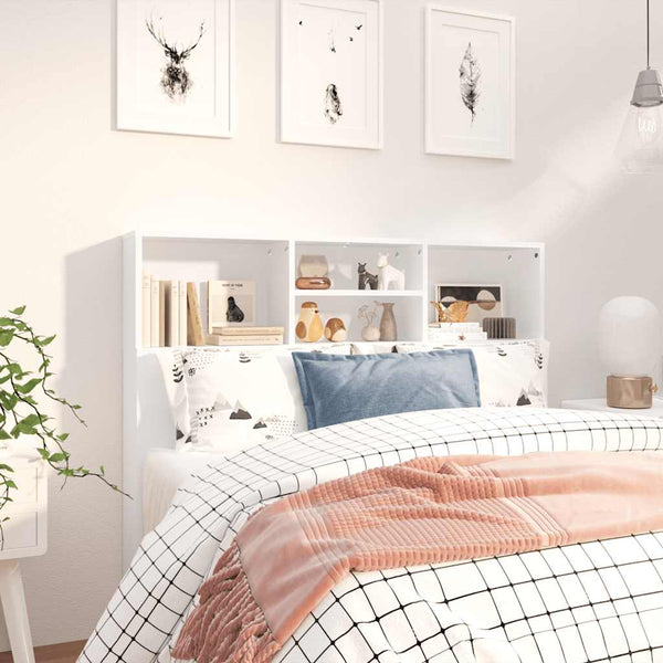 Bett Kopfteil Weiß mit Ablagen 120 cm