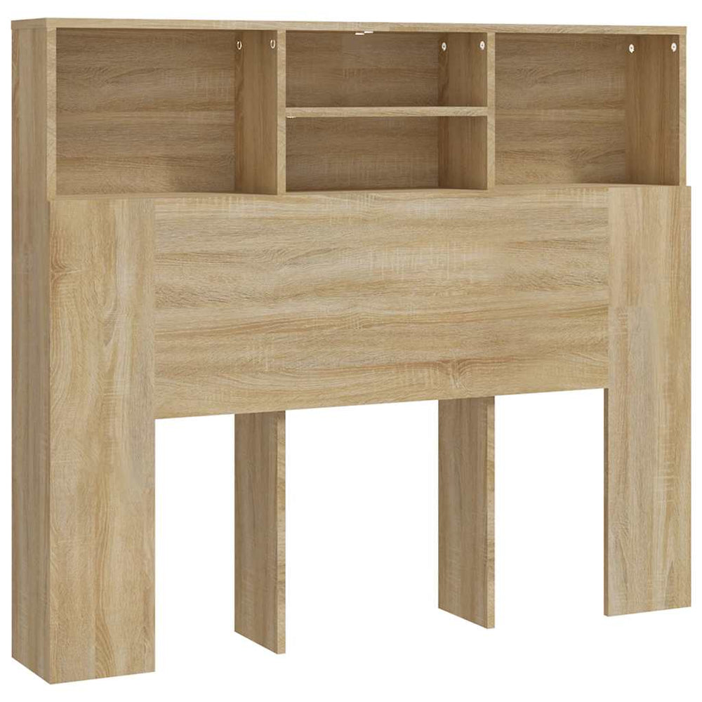 Bett Kopfteil Sonoma Eiche 120cm mit Ablagen