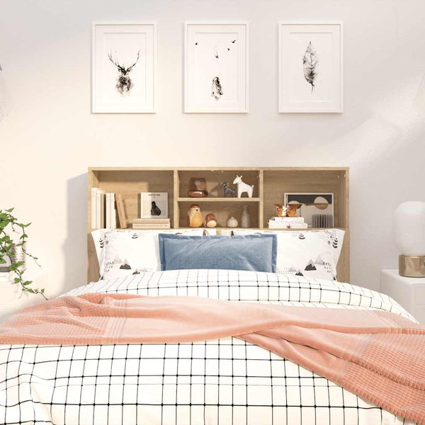 vidaXL Tête de lit avec étagères Chêne Sonoma 120x19x103,5 cm