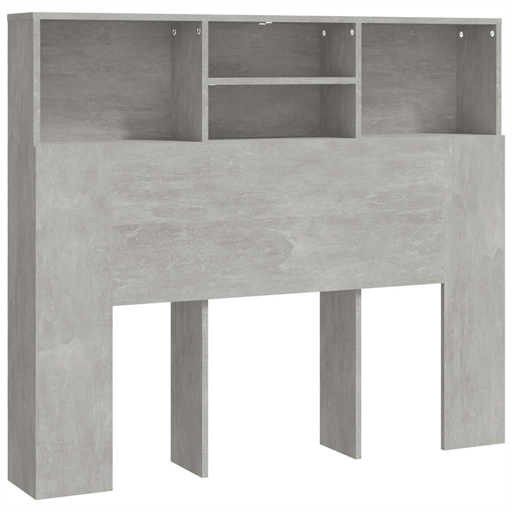 Bett Kopfteil mit Ablagen Betongrau 120 cm