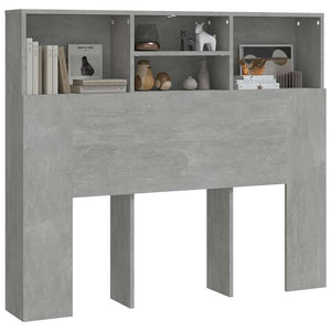 Bett Kopfteil mit Ablagen Betongrau 120 cm